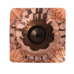 Knopp för skåp, rosa glas