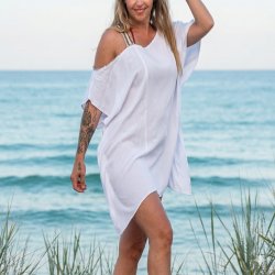 Kaftan vit bomull