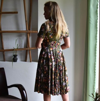 blommig Klänning Alice Grön