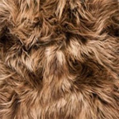 Brunt fårskinn lång ull