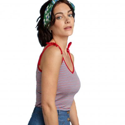 Randigt sommar linne