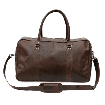 weekendbaag brunt skinn