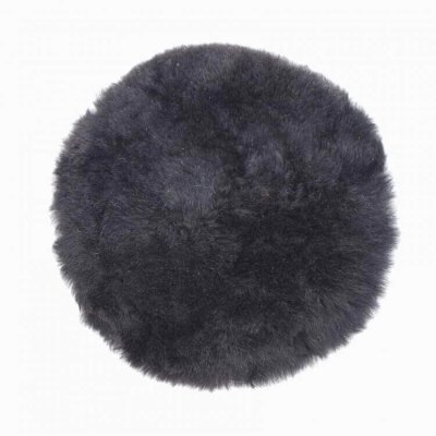 Stolsdyna svart rund av fårskinn