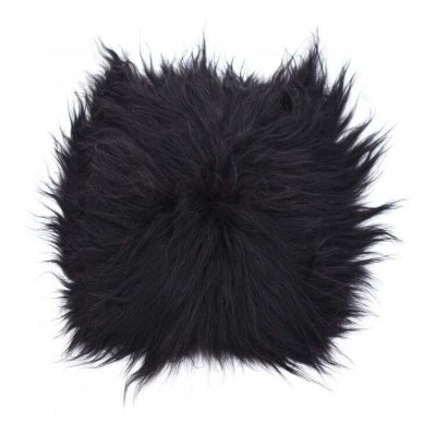 Sittdyna / Stolsdyna fårskinn svart
