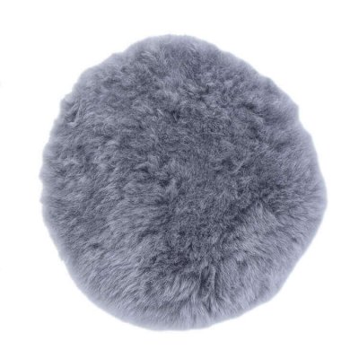 Runt sittunderlag fårskinn brunt