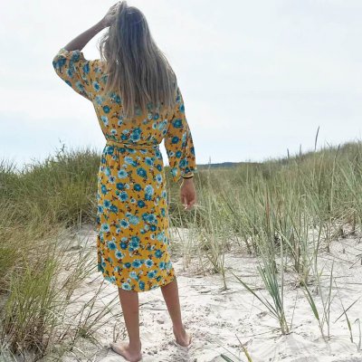 Morgonrock Kimono gul
