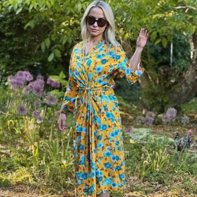 Morgonrock Kimono gul