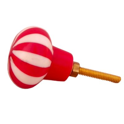 Röd vit randig knopp