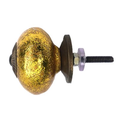 Knopp av porslin, guldfärgad
