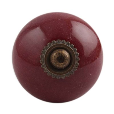 Porslinsknopp till byrå/skåp - Burgundy
