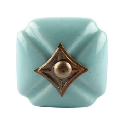 Turkos porslinsknopp