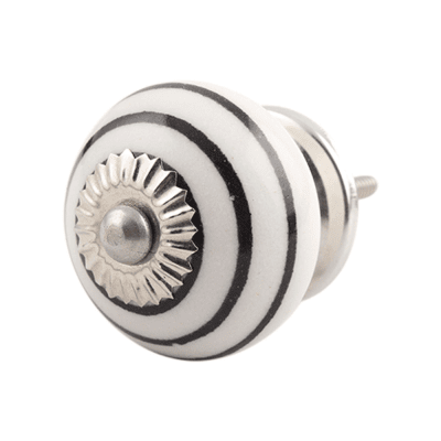 Vit byråknoppp med svarta ränder