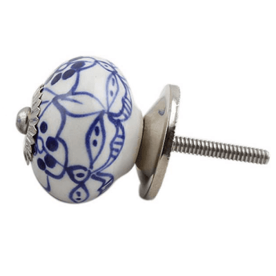 Byråknopp vit och blå med silverdetaljer