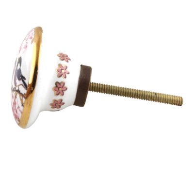 porslinsknopp vit blommog