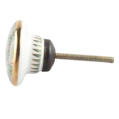 porslinsknopp vit grön