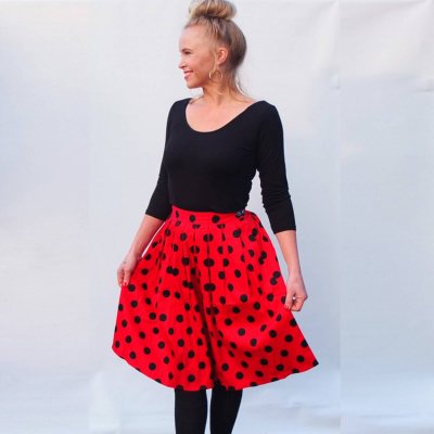 Kjol polkadot röd