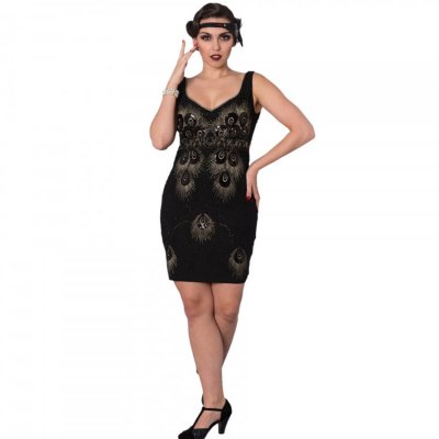Svart flapper klänning