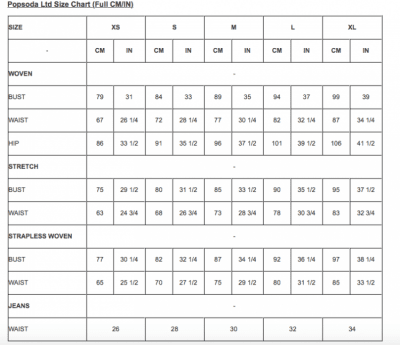 storleksguide hell bunny