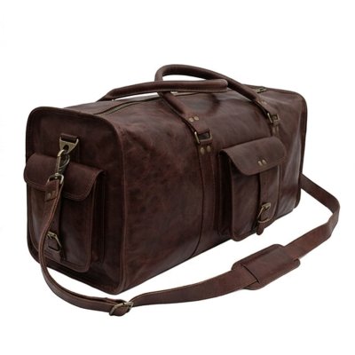 weekendbag i äkta skinn