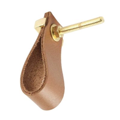 Byråknopp i brunt skinn