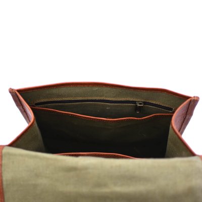 Skinnryggsäck retro vintagestil insida