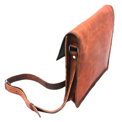 Klassiskt skinnväska i retrostil baksida