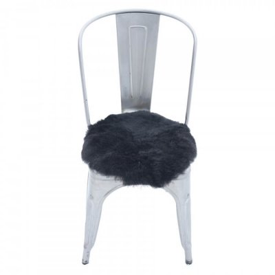 Rund svart stolsdyna