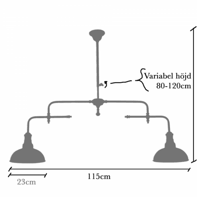 Svart Taklampa retro 1920-tal