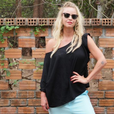 t tröja bomull svart