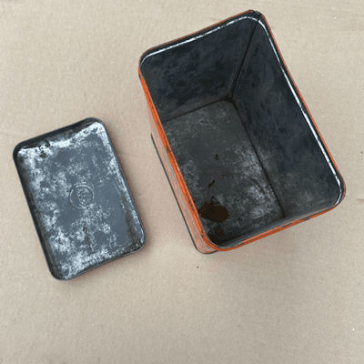 vintage-platburk-gevaert-g230-orange-insida